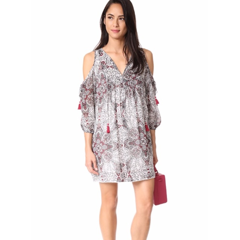 Rebecca Minkoff “Cappy” red floral print dress